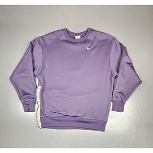 Nike Sweatshirt Woman XS‎ Purple Thermafit Crewneck Side Zip Soft Athletic